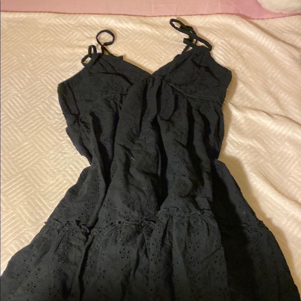Wild Fable Black Ruched Spaghetti Strap Mini Dress
